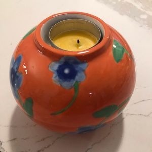 AVON Luau Flowers Round Candleholder 2004